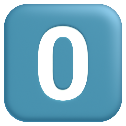 Emoji Mũ phím: 0 0⃣ dạng 3D