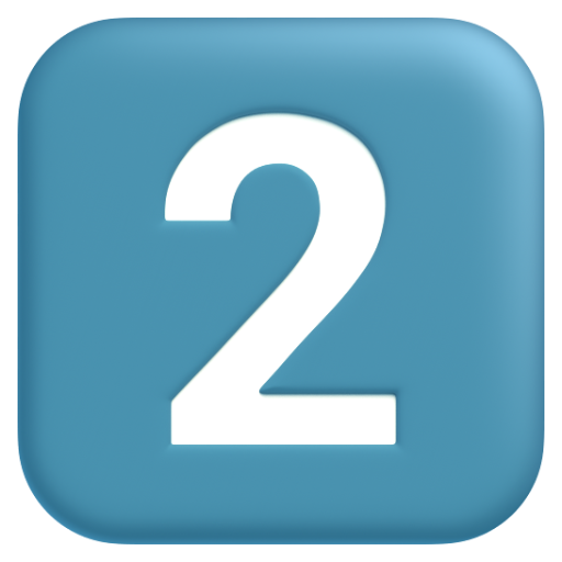 Emoji Mũ phím: 2 2⃣ dạng 3D