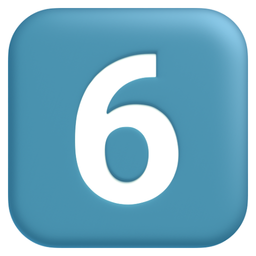 Emoji Mũ phím: 6 6⃣ dạng 3D
