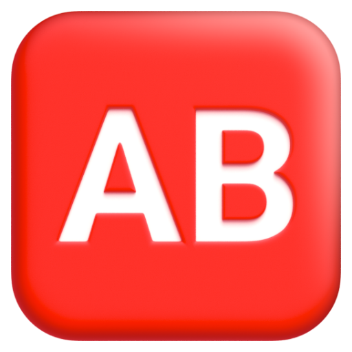 Emoji Nút AB (nhóm máu) 🆎 dạng 3D