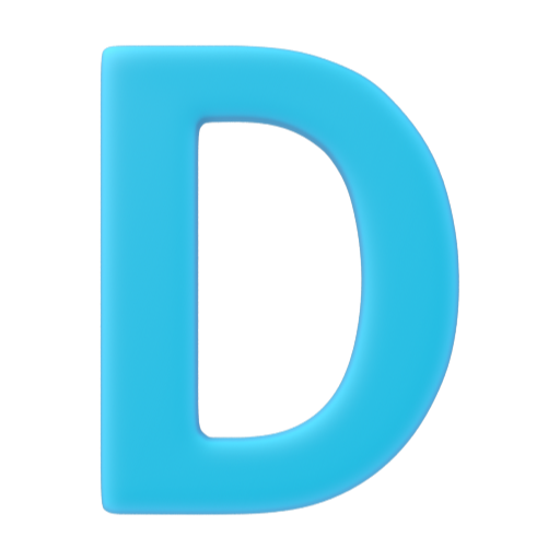 Emoji Regional Indicator Symbol Letter D 🇩 dạng 3D