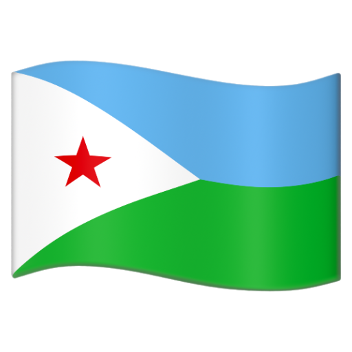 Emoji Cờ: Djibouti 🇩🇯 dạng 3D