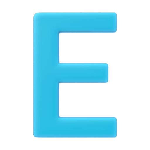 Emoji Regional Indicator Symbol Letter E 🇪 dạng 3D