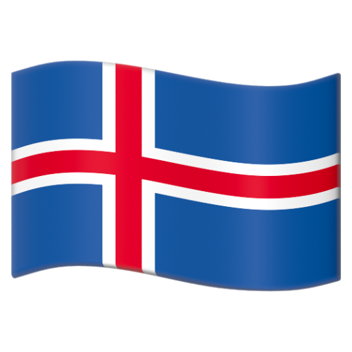 Emoji Cờ: Iceland 🇮🇸 dạng 3D