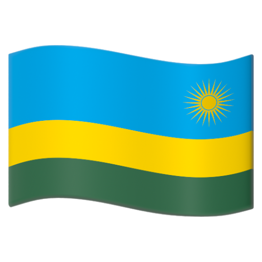 Emoji Cờ: Rwanda 🇷🇼 dạng 3D