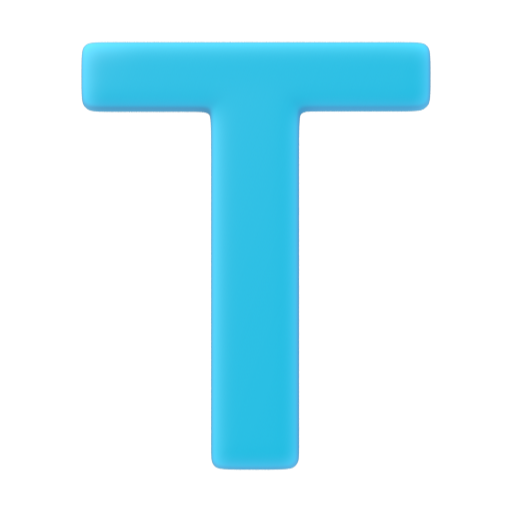 Emoji Regional Indicator Symbol Letter T 🇹 dạng 3D