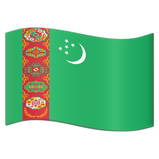 Emoji Cờ: Turkmenistan 🇹🇲 dạng 3D