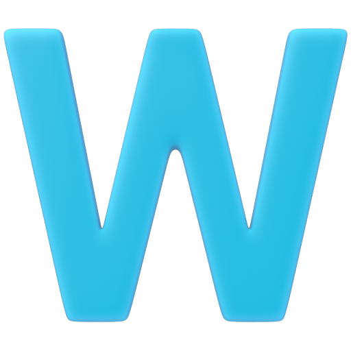 Emoji Regional Indicator Symbol Letter W 🇼 dạng 3D
