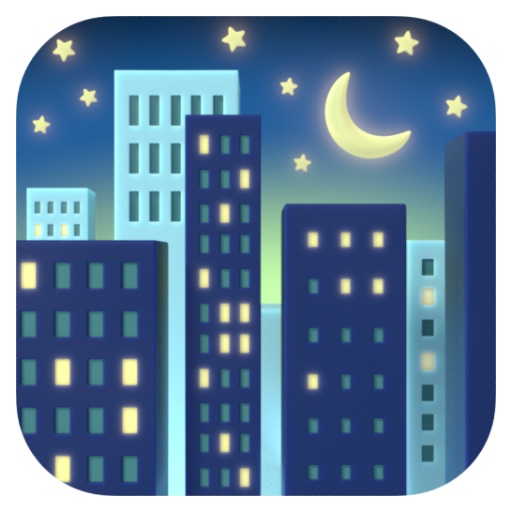 Emoji Đêm có sao 🌃 dạng 3D