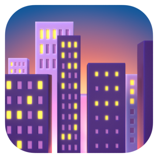 Emoji Khung cảnh thành phố lúc chạng vạng 🌆 dạng 3D
