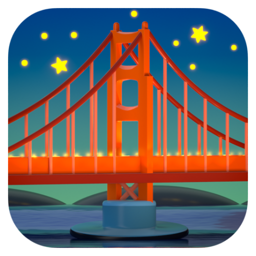 Emoji Cây cầu về đêm 🌉 dạng 3D