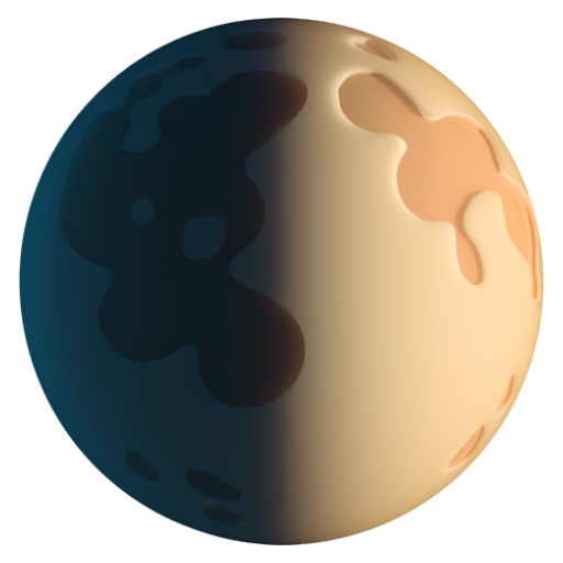 Emoji Trăng thượng huyền 🌓 dạng 3D
