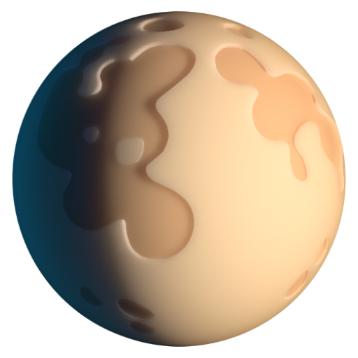 Emoji Trăng khuyết 🌔 dạng 3D