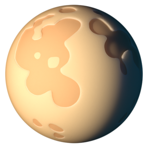 Emoji Trăng khuyết cuối tháng 🌖 dạng 3D