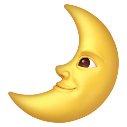 Emoji Trăng thượng huyền hình mặt người 🌛 dạng 3D