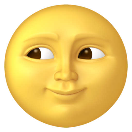 Emoji Khuôn mặt trăng tròn 🌝 dạng 3D