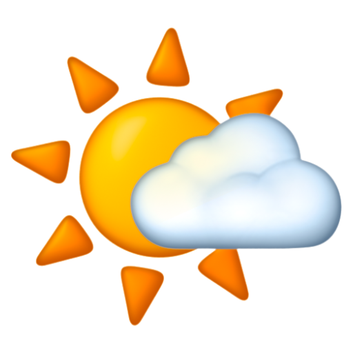 Emoji Mặt trời sau đám mây nhỏ 🌤 dạng 3D