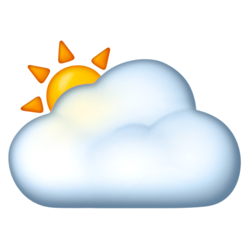 Emoji Mặt trời sau đám mây lớn 🌥 dạng 3D