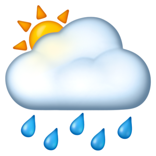 Emoji Mặt trời sau đám mây mưa 🌦 dạng 3D