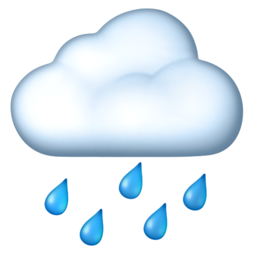 Emoji Mây và mưa 🌧 dạng 3D