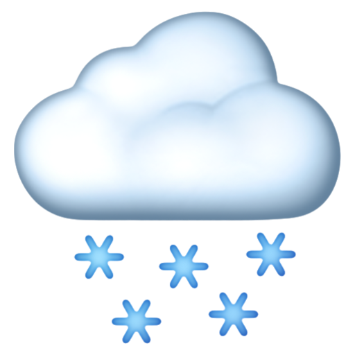 Emoji Đám mây với tuyết 🌨 dạng 3D