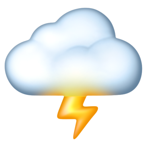Emoji Đám mây với tia chớp 🌩 dạng 3D