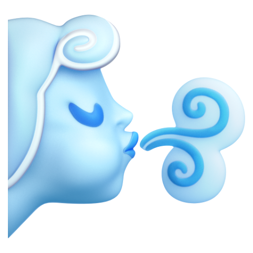 Emoji Khuôn mặt gió 🌬 dạng 3D