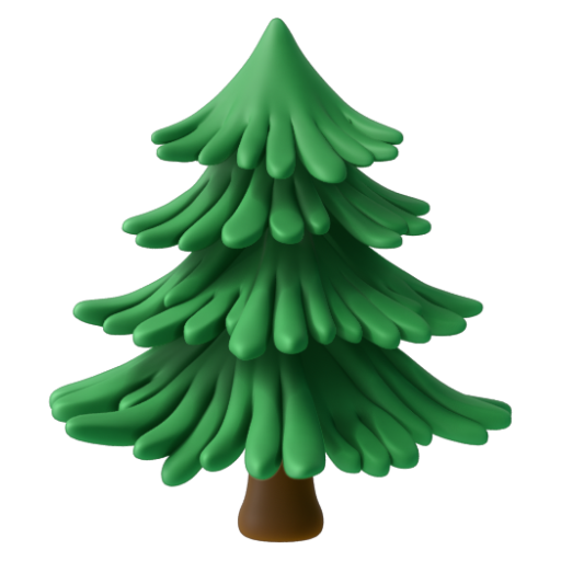 Emoji Cây thường xanh 🌲 dạng 3D