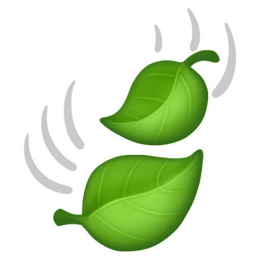 Emoji Lá rung rinh trong gió 🍃 dạng 3D