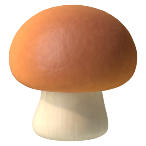 Emoji Nấm màu nâu 🍄‍🟫 dạng 3D