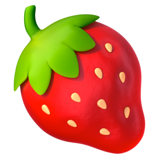 Emoji Dâu tây 🍓 dạng 3D