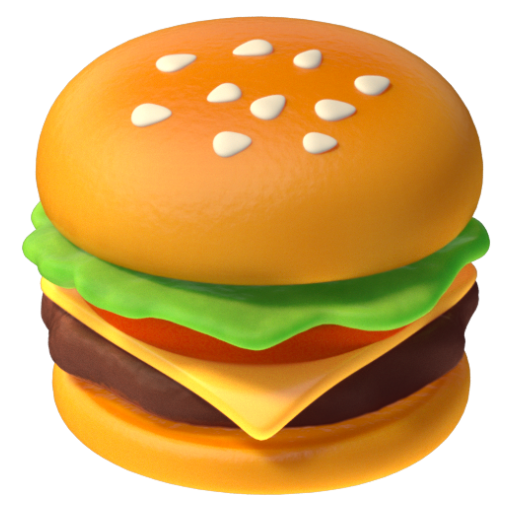 Emoji Bánh hamburger 🍔 dạng 3D