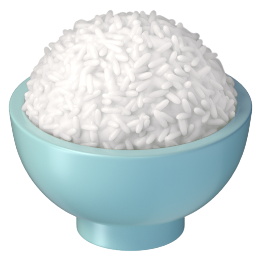 Emoji Cơm 🍚 dạng 3D