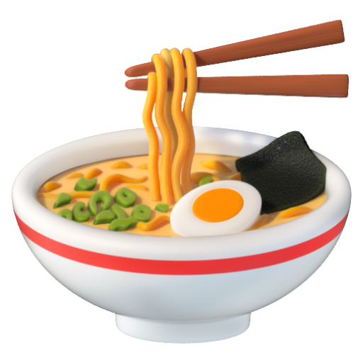 Emoji Bát mì 🍜 dạng 3D