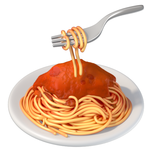 Emoji Spaghetti 🍝 dạng 3D