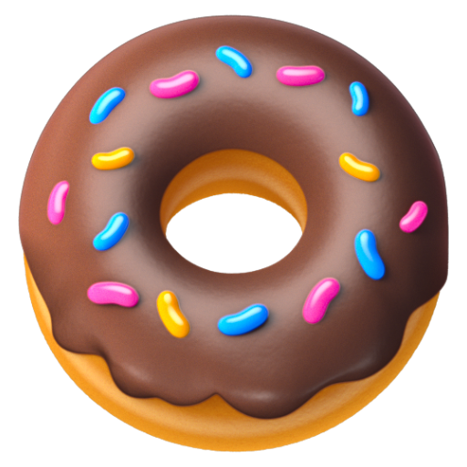 Emoji Bánh rán vòng 🍩 dạng 3D
