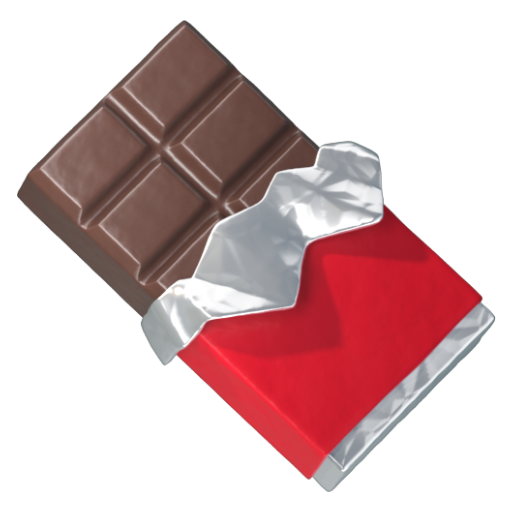 Emoji Thanh sô cô la 🍫 dạng 3D