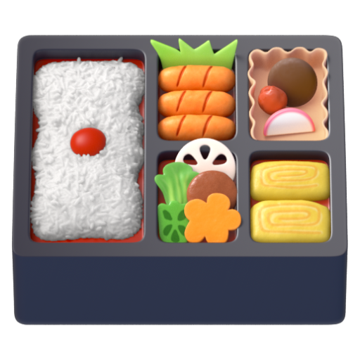 Emoji Hộp cơm bento 🍱 dạng 3D