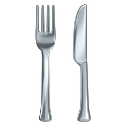 Emoji Dĩa và dao 🍴 dạng 3D