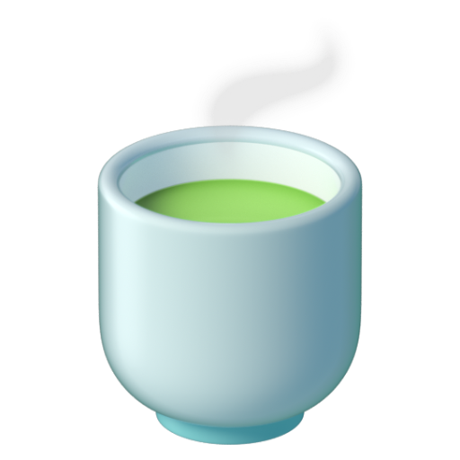 Emoji Tách trà không có quai 🍵 dạng 3D