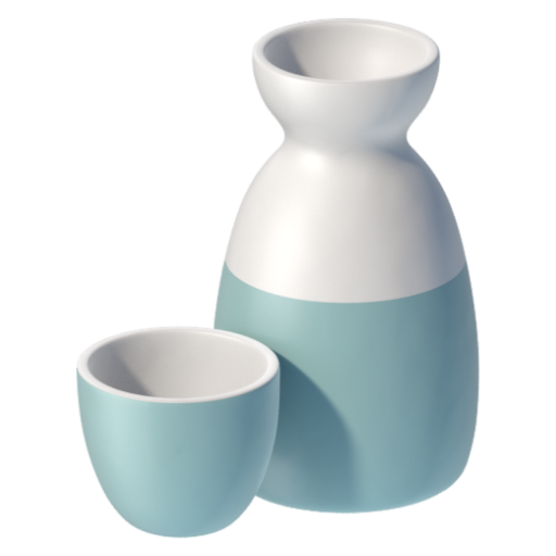 Emoji Rượu sake 🍶 dạng 3D
