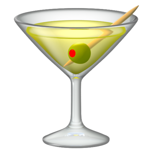 Emoji Ly cocktail 🍸 dạng 3D