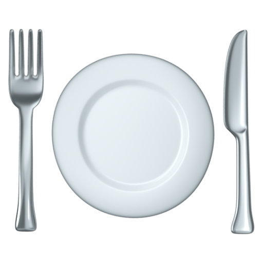 Emoji Dĩa và dao với đĩa 🍽 dạng 3D