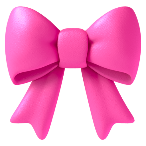 Emoji Ruy băng 🎀 dạng 3D