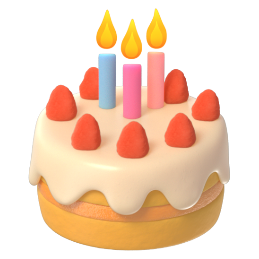 Emoji Bánh sinh nhật 🎂 dạng 3D