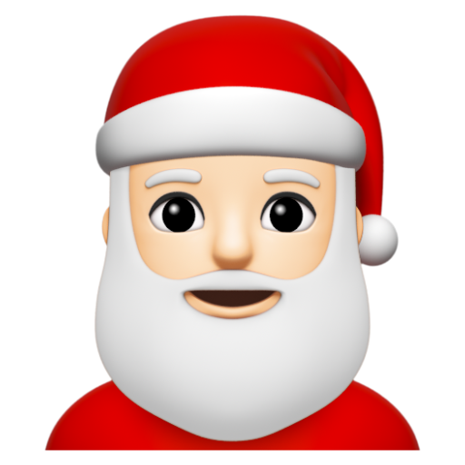 Emoji Ông già Noel: màu da sáng 🎅🏻 dạng 3D