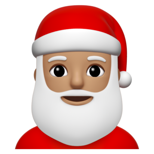 Emoji Ông già Noel: màu da trung bình 🎅🏽 dạng 3D