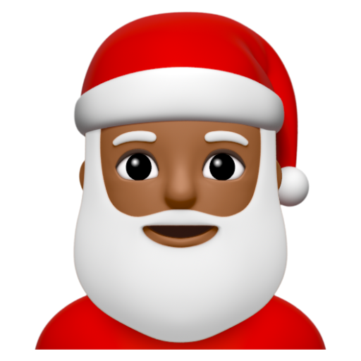 Emoji Ông già Noel: màu da tối trung bình 🎅🏾 dạng 3D