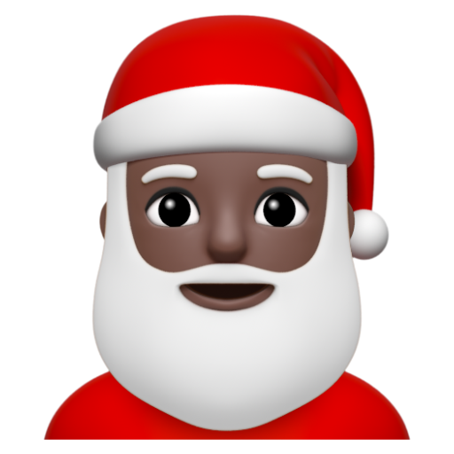 Emoji Ông già Noel: màu da tối 🎅🏿 dạng 3D