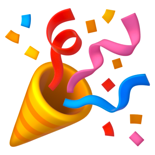 Emoji Pháo giấy buổi tiệc 🎉 dạng 3D